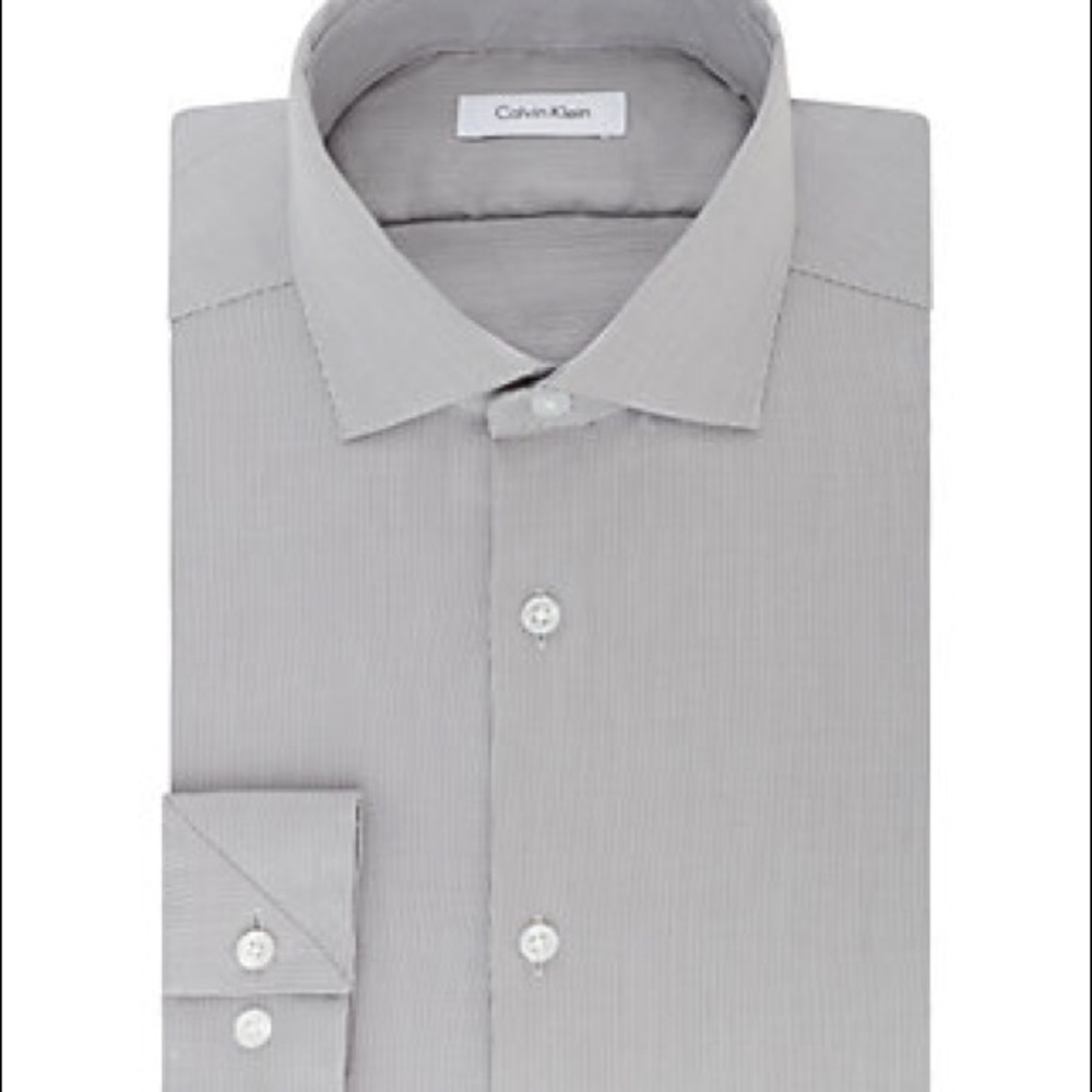 Calvin Klein Slim Fit Grey Dress Shirt